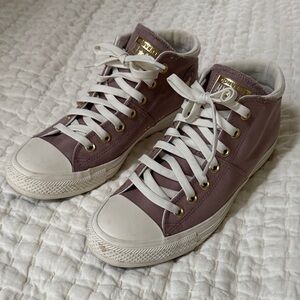 Women's High-Top Converse in Purple and White